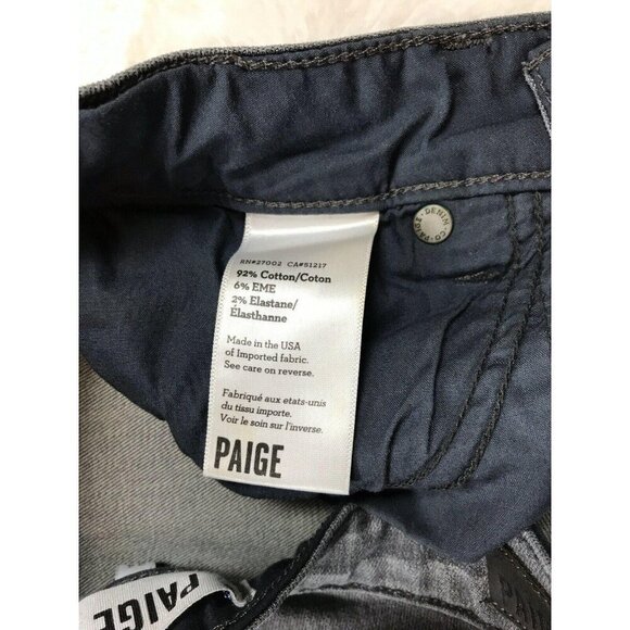 Paige Demi Skinny Moto Womens Jeans Size 24 Gray Zip Ankles Pockets - Picture 4 of 7